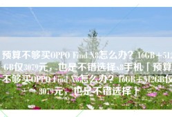 预算不够买OPPO Find X8怎么办？16GB+512GB仅3079元，也是不错选择x8手机「预算不够买OPPO Find X8怎么办？16GB+512GB仅3079元，也是不错选择」