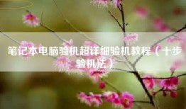 笔记本电脑验机超详细验机教程（十步验机法）