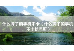 什么牌子的手机不卡（什么牌子的手机不卡信号好）