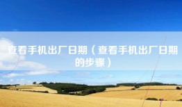 查看手机出厂日期（查看手机出厂日期的步骤）
