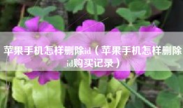苹果手机怎样删除id（苹果手机怎样删除id购买记录）