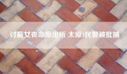 讨薪女丧命派出所 太原3民警被批捕