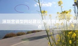 深圳营销型网站建设-网络营销的五大要点