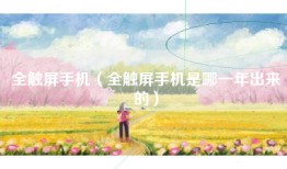 全触屏手机（全触屏手机是哪一年出来的）