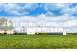 详解小红书创建公会流程，从个人账号到企业号转型的完整指南