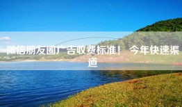 微信朋友圈广告收费标准！ 今年快速渠道