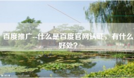 百度推广--什么是百度官网认证，有什么好处？