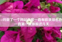 2月做了一个网站百度一直有收录排名也一直第一页靠前这几天