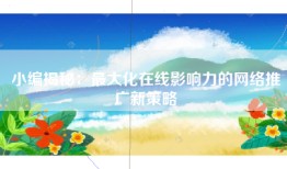 小编揭秘：最大化在线影响力的网络推广新策略