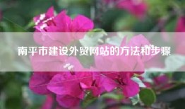 南平市建设外贸网站的方法和步骤