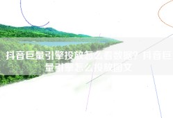 抖音巨量引擎投放怎么看数据？抖音巨量引擎怎么投放图文