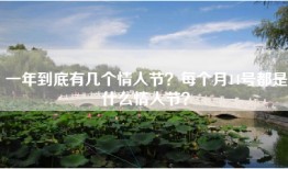 一年到底有几个情人节？每个月14号都是什么情人节？
