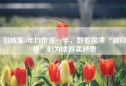 羽绒服5年均价涨一半，数看国牌“波司登”们为啥越卖越贵