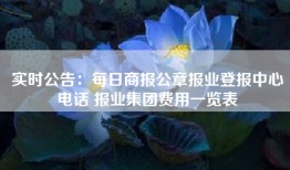 实时公告：每日商报公章报业登报中心电话 报业集团费用一览表