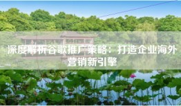 深度解析谷歌推广策略：打造企业海外营销新引擎