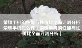 荣耀手机的性能与性价比全面评测分析荣耀手机怎么样「荣耀手机的性能与性价比全面评测分析」