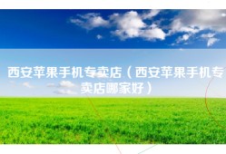 西安苹果手机专卖店（西安苹果手机专卖店哪家好）