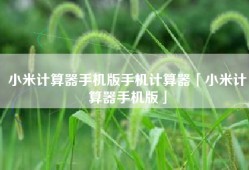 小米计算器手机版手机计算器「小米计算器手机版」