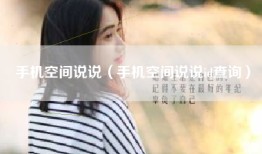 手机空间说说（手机空间说说id查询）