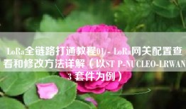 LoRa全链路打通教程01 - LoRa网关配置查看和修改方法详解（以ST P-NUCLEO-LRWAN3 套件为例）
