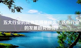 五大行业的具体范畴是什么？这些行业的发展趋势如何？