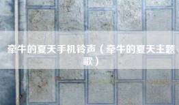 牵牛的夏天手机铃声（牵牛的夏天主题歌）