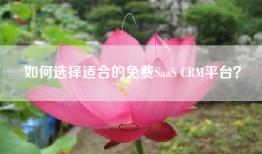 如何选择适合的免费SaaS CRM平台？