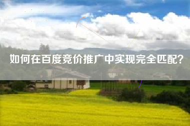 如何在百度竞价推广中实现完全匹配？