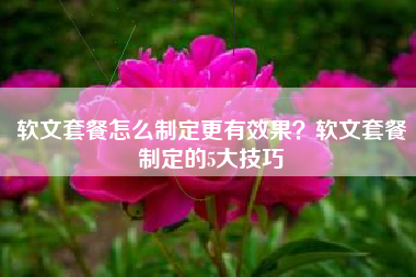 软文套餐怎么制定更有效果？软文套餐制定的5大技巧