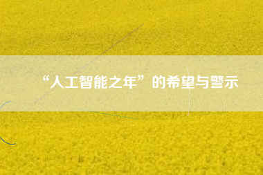 “人工智能之年”的希望与警示