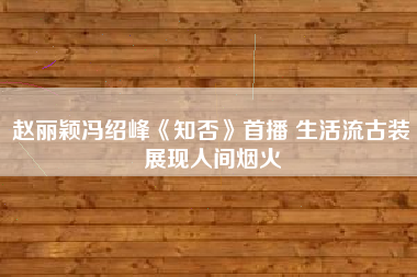 赵丽颖冯绍峰《知否》首播 生活流古装展现人间烟火