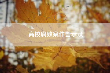 高校腐败案件警示录