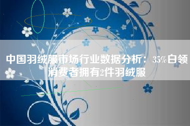 中国羽绒服市场行业数据分析：35%白领消费者拥有2件羽绒服