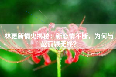 林更新情史揭秘：新恋情不断，为何与赵丽颖无缘？