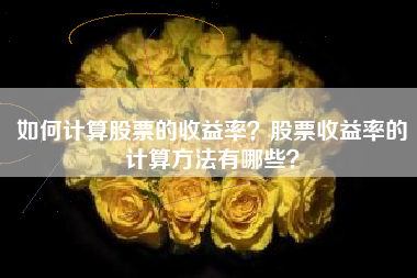 如何计算股票的收益率？股票收益率的计算方法有哪些？