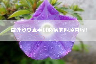 做外贸安卓手机必备的四项内容！