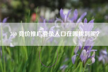 360 竞价推广登录入口在哪找到呢？