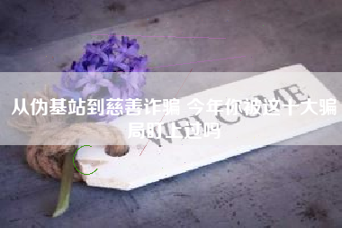 从伪基站到慈善诈骗 今年你被这十大骗局盯上过吗