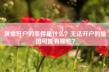 黄金开户的条件是什么？无法开户的原因可能有哪些？