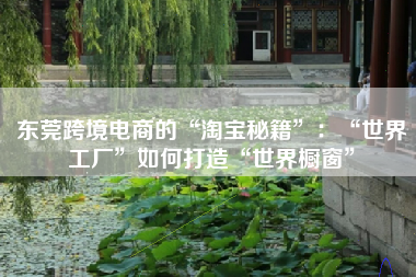 东莞跨境电商的“淘宝秘籍”：“世界工厂”如何打造“世界橱窗”