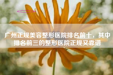 广州正规美容整形医院排名前十，其中排名前三的整形医院正规又靠谱