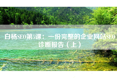 白杨SEO第5课：一份完整的企业网站SEO诊断报告（上）