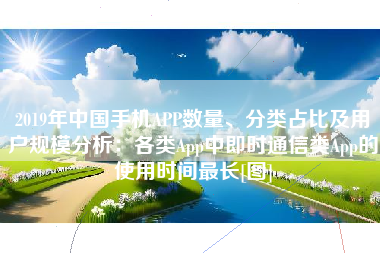 2019年中国手机APP数量、分类占比及用户规模分析：各类App中即时通信类App的使用时间最长[图]