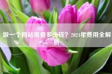 做一个网站需要多少钱？2024年费用全解析