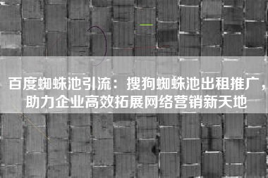 百度蜘蛛池引流：搜狗蜘蛛池出租推广，助力企业高效拓展网络营销新天地