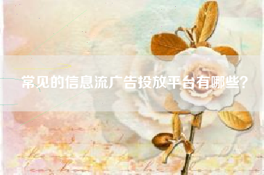 常见的信息流广告投放平台有哪些？
