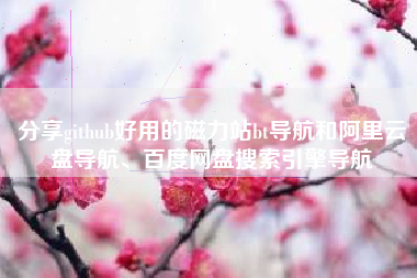 分享github好用的磁力站bt导航和阿里云盘导航、百度网盘搜索引擎导航