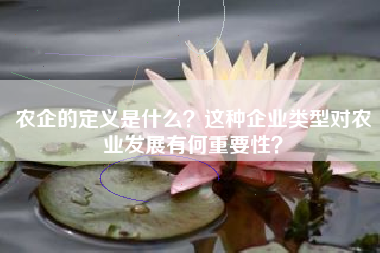 农企的定义是什么？这种企业类型对农业发展有何重要性？