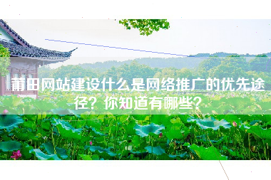 莆田网站建设什么是网络推广的优先途径？你知道有哪些？