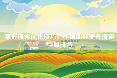 掌握搜索优化技巧，小编助你提升搜索引擎排名